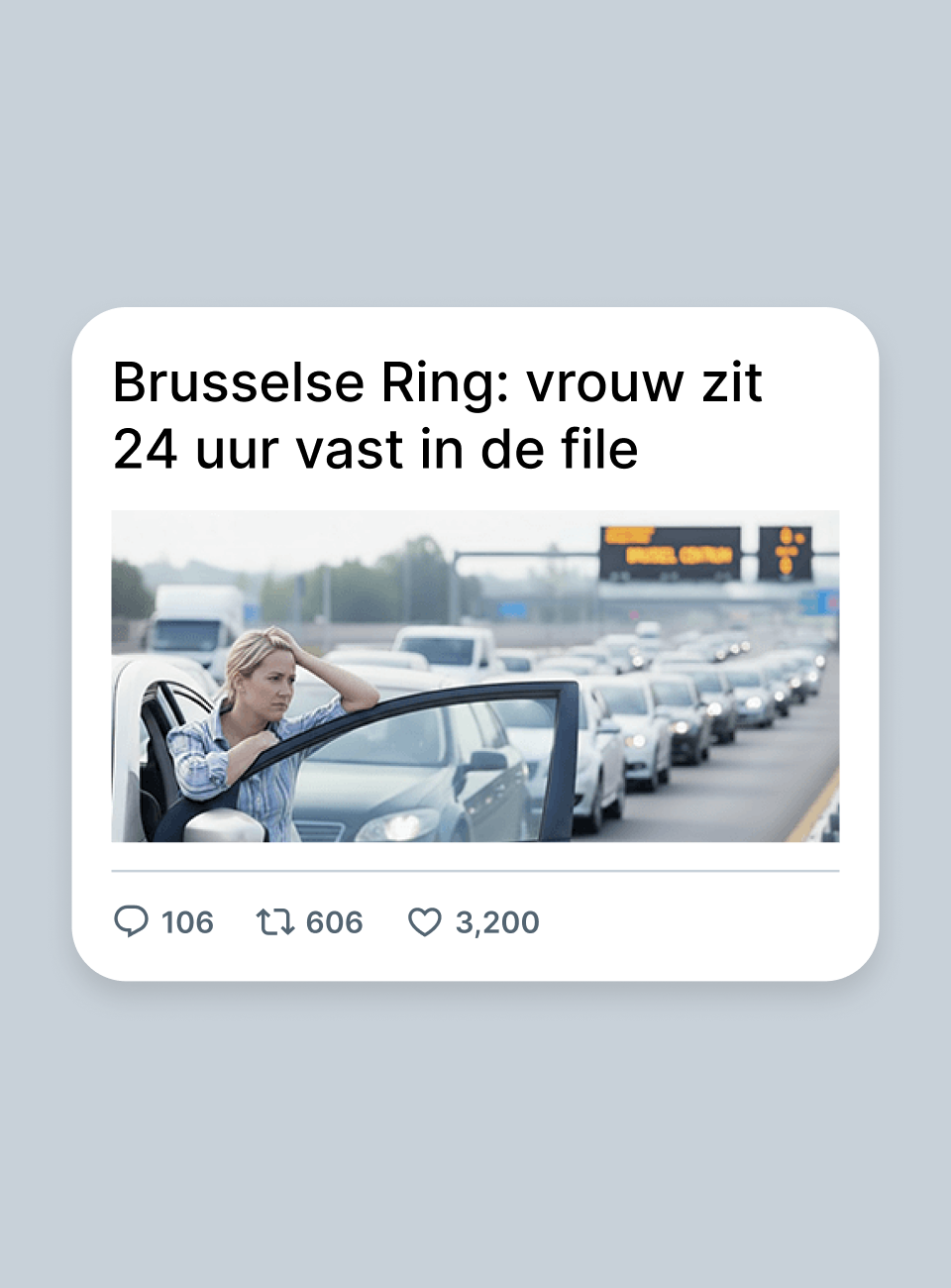 Vrouw in de file